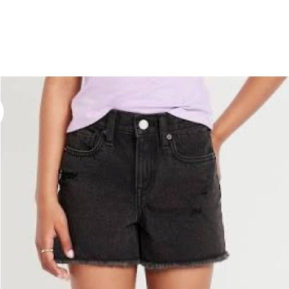 🩳🆕🩳 Old Navy Women’s High-Waisted O.G. Straight Black Denim Shorts~Sz 16 - Picture 12 of 13